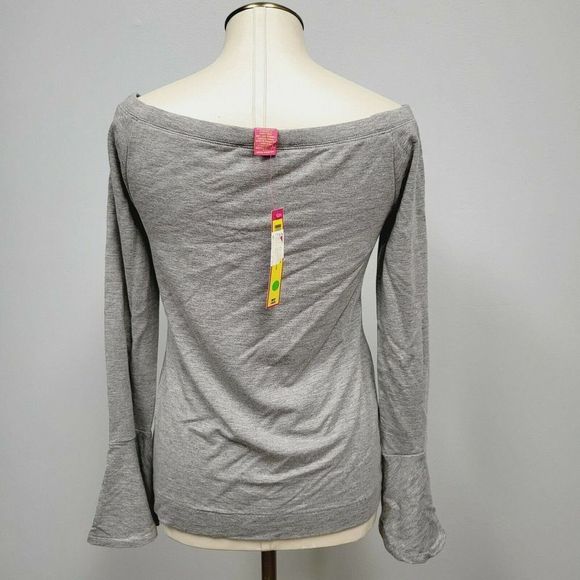 NWT CATHERINE MALANDRINO Bell Sleeve Blouse Shirt top off shoulder Size S Small - Picture 5 of 7